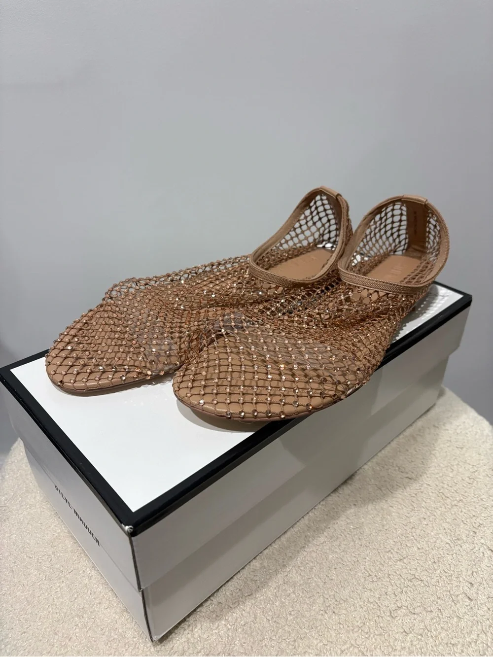 Steve Madden Metallic Woven Blush Slip-On Flats | MINO BLUSH RHINESTONES